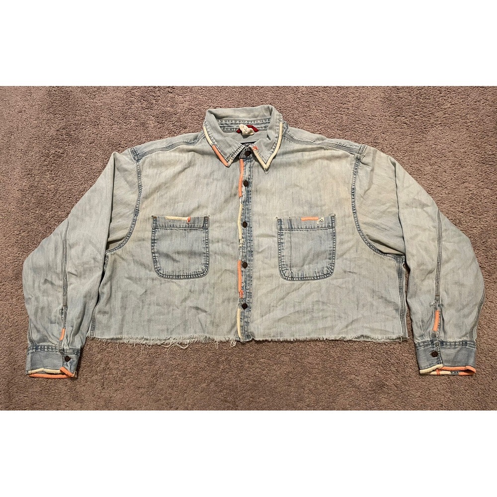 ISMBS X Levis Denim Button Cropped‎ Top Womens Custom RARE